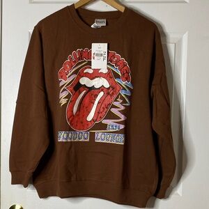 Bravado Brown Rolling Stones Voodoo Lounge Crewneck Sweatshirt#2